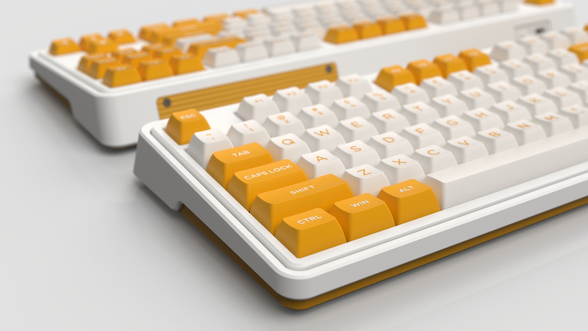 Bàn phím máy tính FL-Esports CMK87SAM Yellow & White 3 Mode _Mới, hàng chính hãng