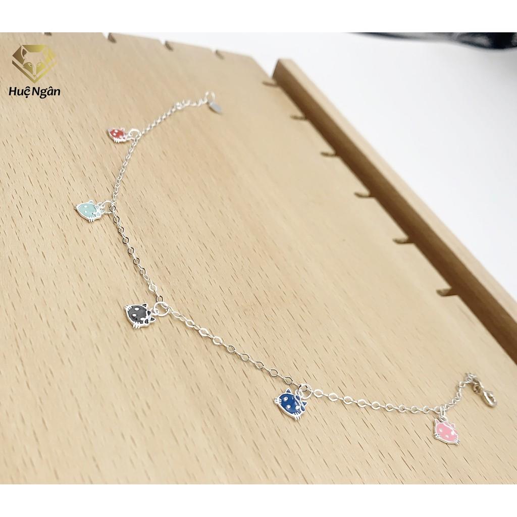 Lắc chân bạc Ý 925 Huệ Ngân- Mèo Kitty JL038