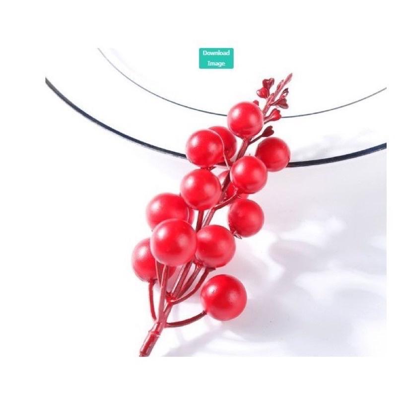 Chùm quả đỏ bóng trang trí