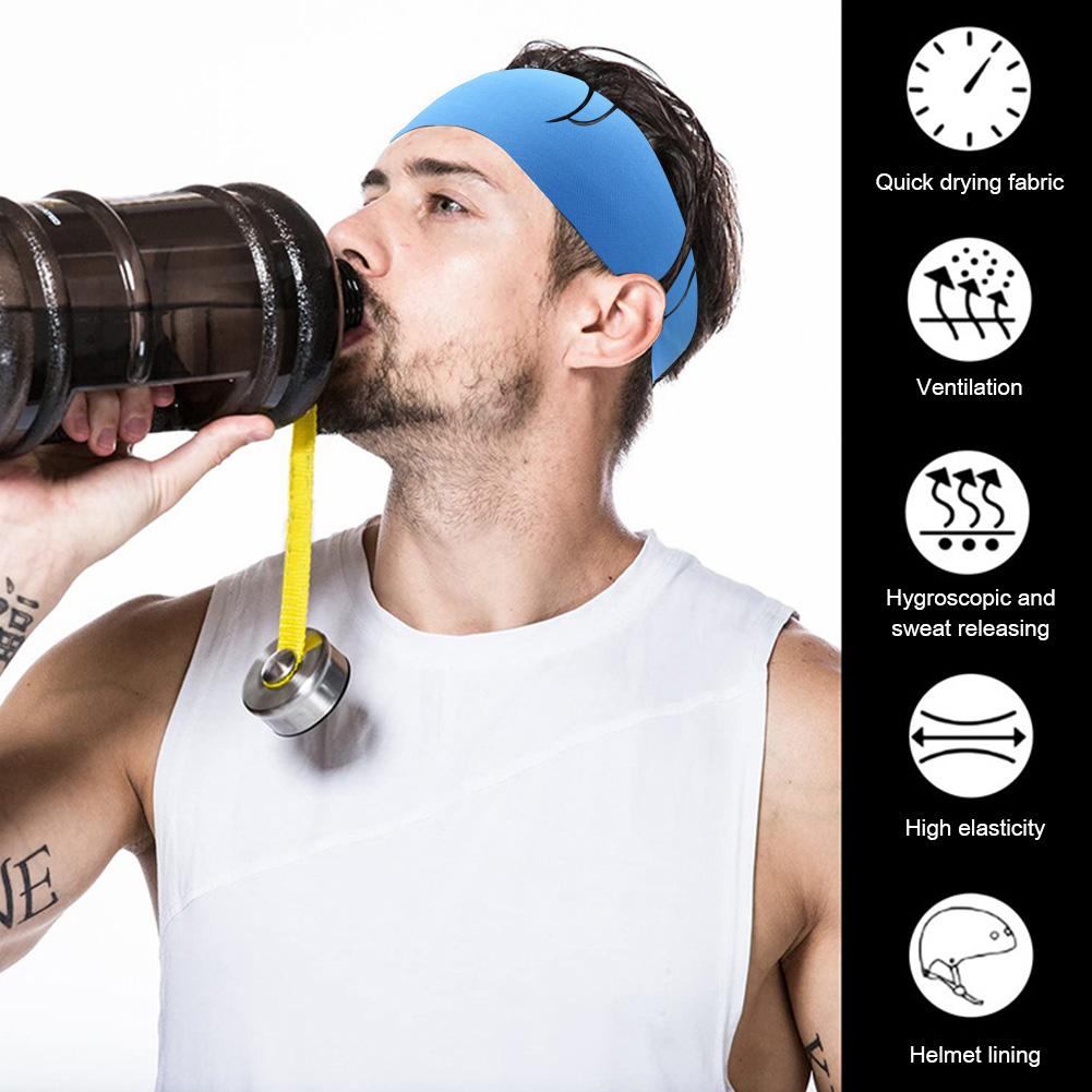 5-1PCS Ultra-Thin Sportband Band Men Women chạy nhanh băng đô khô băng Yoga Band Outdoor Sport Sweatbing Head Color: Blue 3pcs