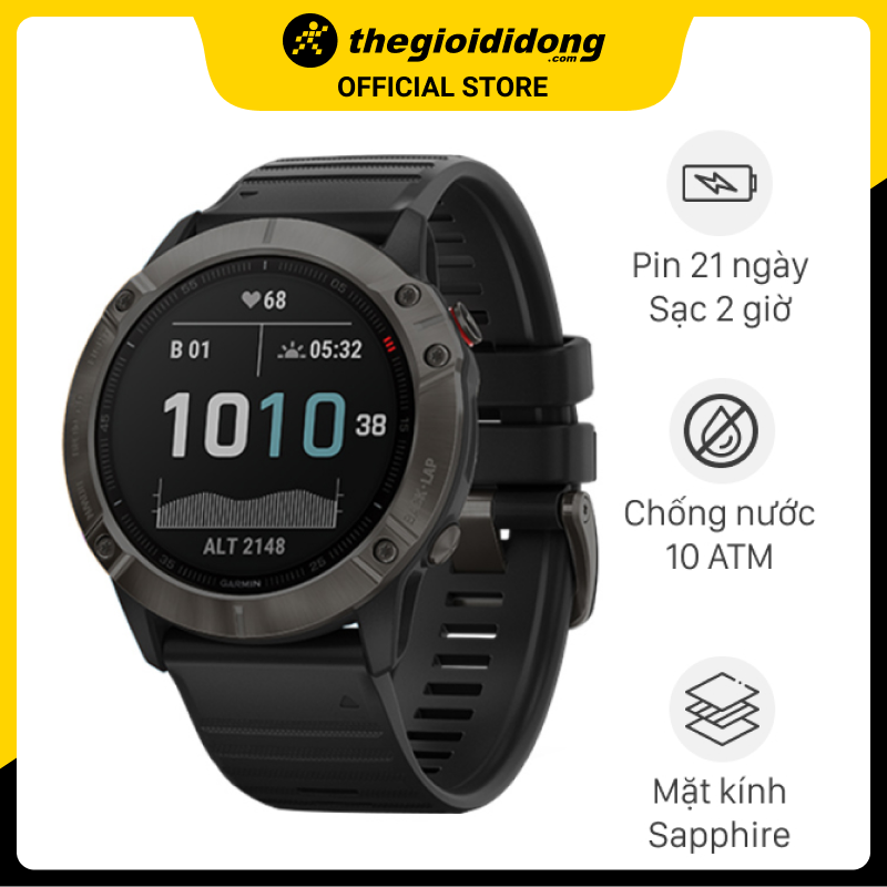 Đồng hồ thông minh Garmin Fenix 6X Sapphire dây silicone