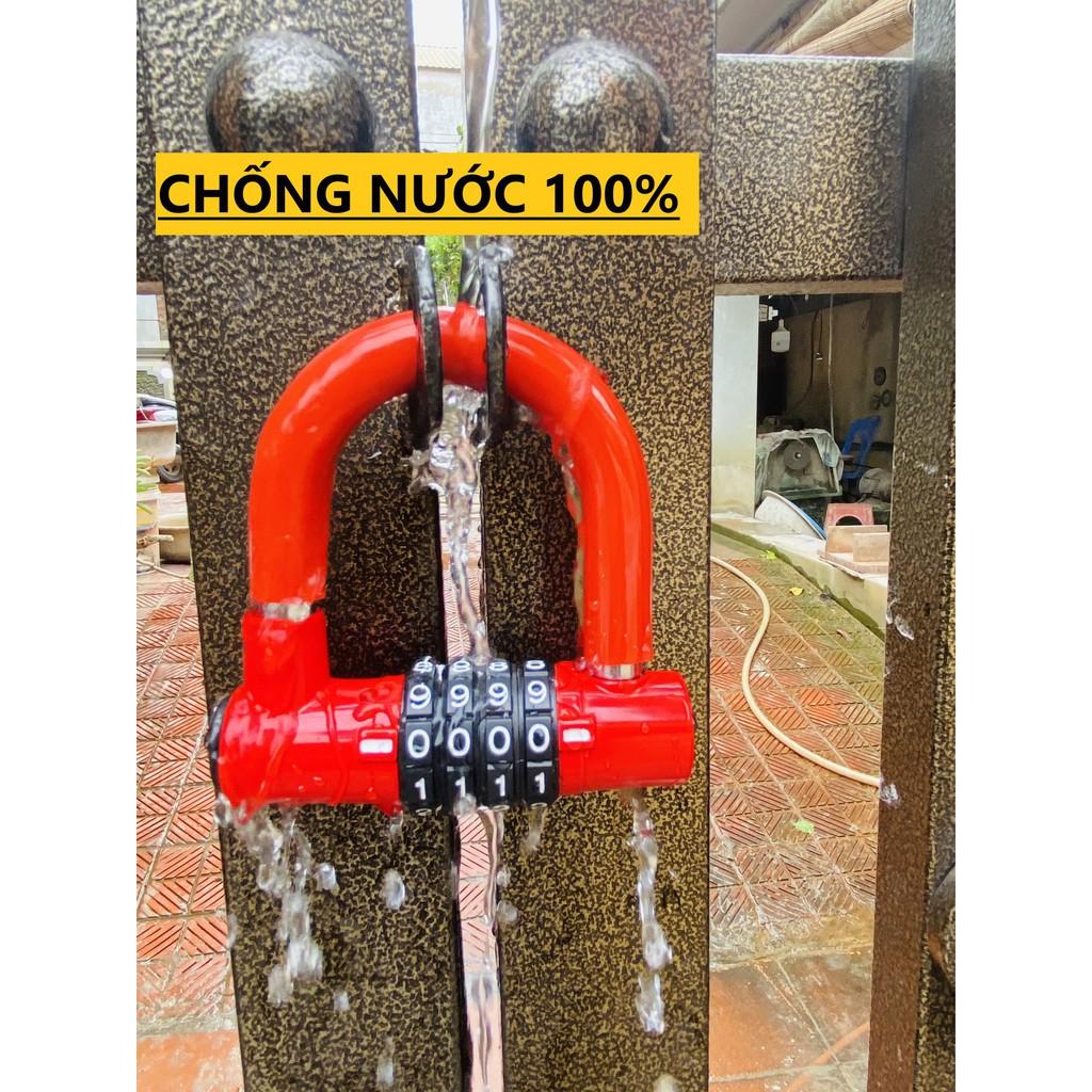 Ổ Khóa Đa Năng Cho Gia Đình, Khóa Xe Máy Hình Chữ U Có Mật Mã Khóa 4 Số, Chống Trộm Chống Cắt Tuyệt Đối