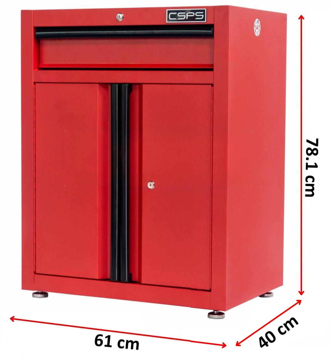 Tủ Dụng Cụ CSPS 61cm - 01 Hộc Kéo Màu Đỏ Chân Tăng Chỉnh