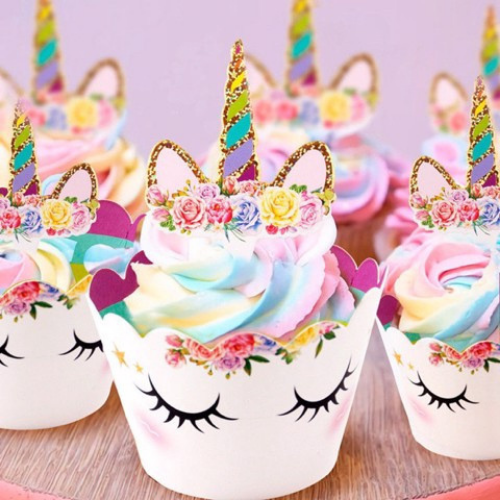 Ly và Tem cắm bánh cupcake kỳ lân Unicorn topper upkp34