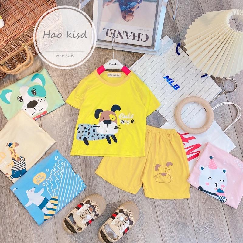 Bộ cộc tay, ngắn tay, bộ đùi chất thun lạnh cho bé trai, bé gái,bé sơ sinh hình con vật dễ thương
