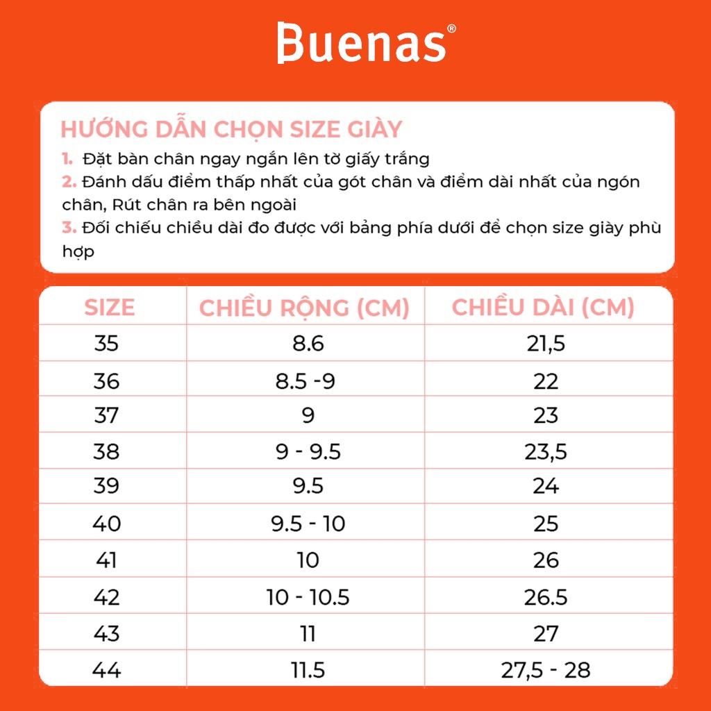 Giày sandal nam nữ unisex đi học quai ngang Buenas Sport SD6868 Đen đế cao 3 phân