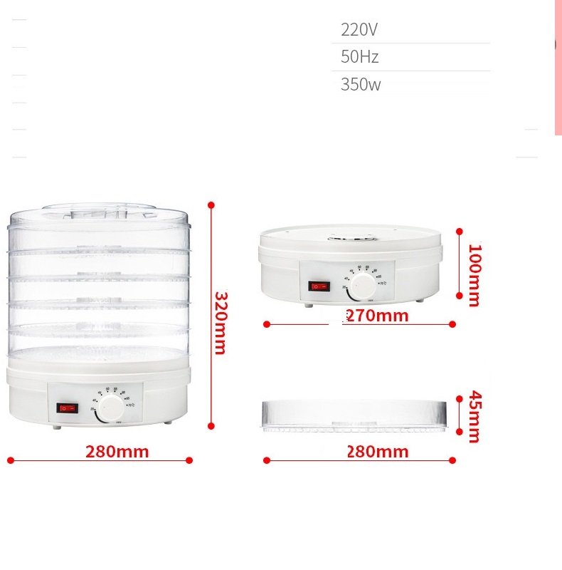 Máy sấy hoa quả và thực phẩm dẻo 5 tầng