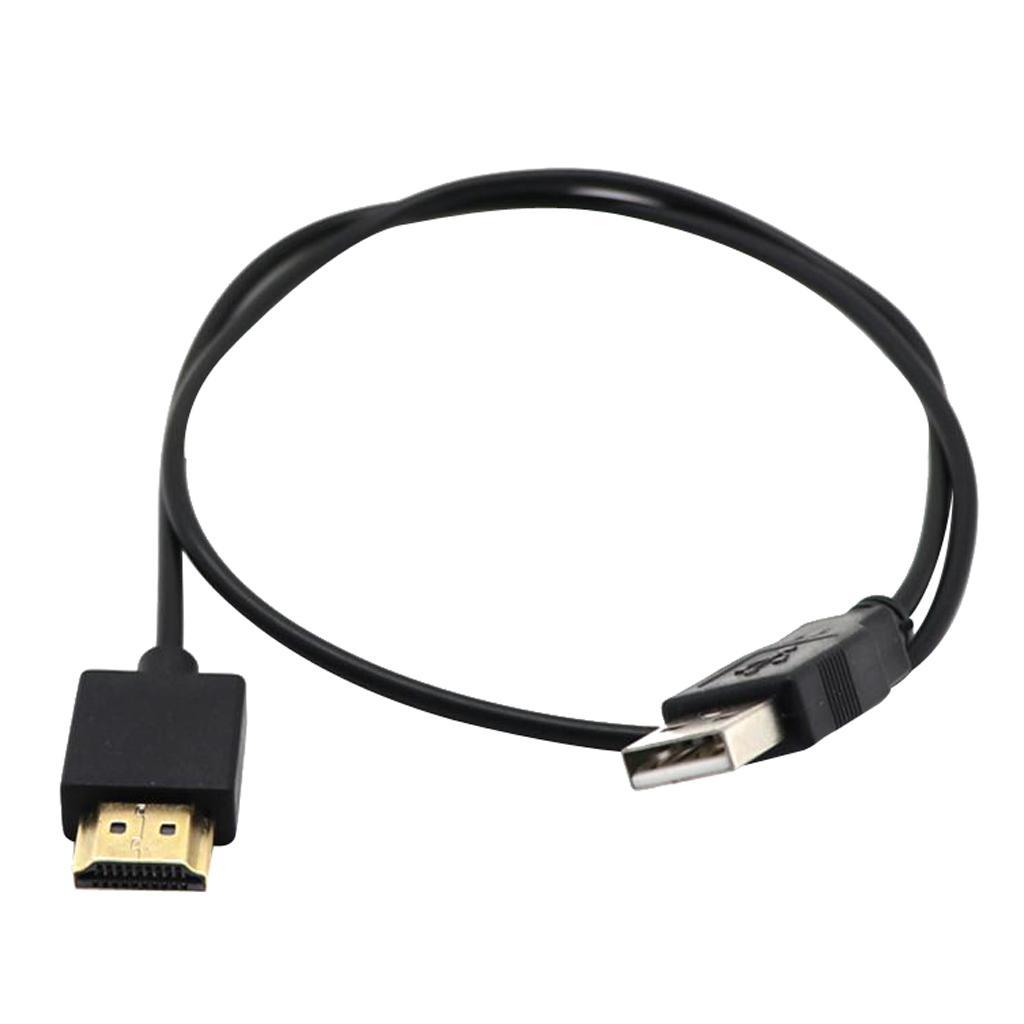 2xUSB to HDMI Cable Male Charger Cable Splitter Adapter for HDTV DVD