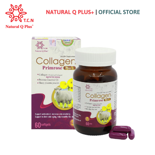 Viên uống Collagen Primrose Plus+ -Giúp đẹp da, hỗ trợ da khô, sạm, nám - Bổ sung Collagen và Vitamin E