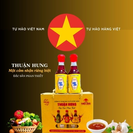 NƯỚC MẮM PHAN THIẾT CHAI THỦY TINH - THUẬN HƯNG 60 ĐẠM/1 HỘP 8 CHAI 60 ML