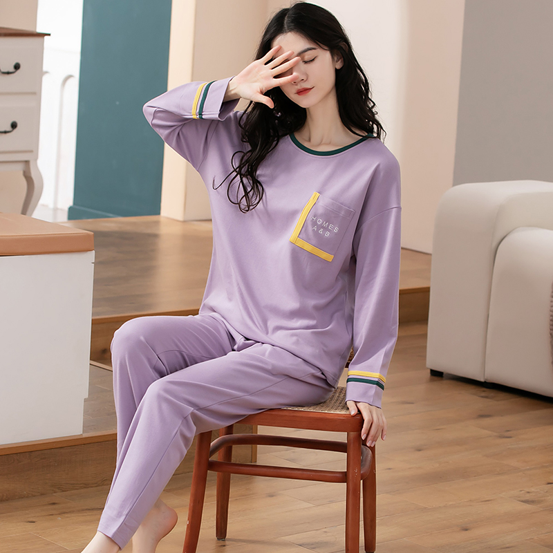 Đồ mặc nhà nữ thu đông cotton mịn đẹp 5136