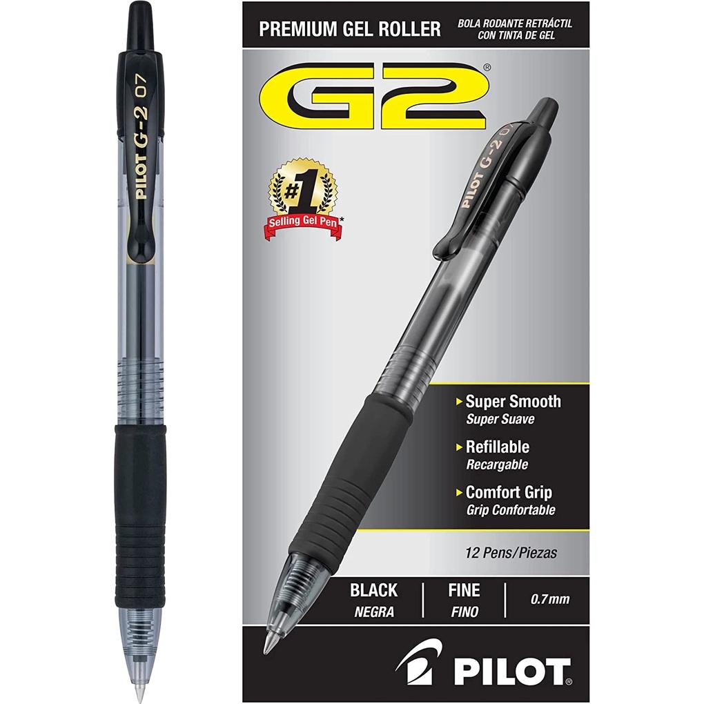 Bút Gel nhiều mực nhất PILOT G2 Premium Refillable &amp; Retractable Rolling Ball Gel Pens, 1 cây màu xanh hoặc màu đen