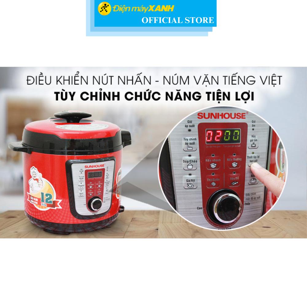Nồi áp suất điện Sunhouse SHD 1767 6 lít - Hàng Chính Hãng