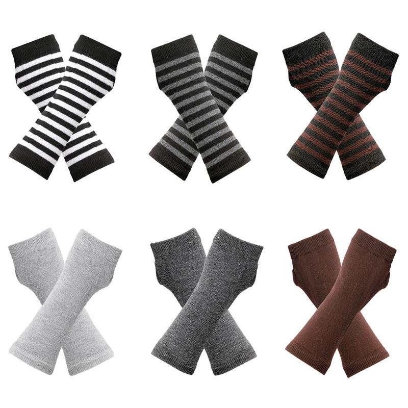 Hoạt Hình Sọc Găng Tay Hở Ngón Dệt Kim Fingerless Gloves Cosplay Thời Trang Nữ Trẻ Em Độ Đàn Hồi Găng Tay Mỏng Phụ Kiện Trang Trí Color: A5
