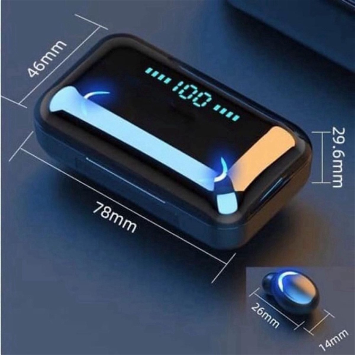 Tai Nghe Bluetooth F9 Pro Cảm Ứng Cao Cấp Tích Hợp Sạc Dự Phòng 2500mAh, Bass Cực Hay, Kháng Nước IPX7 - Hàng Chính Hãng