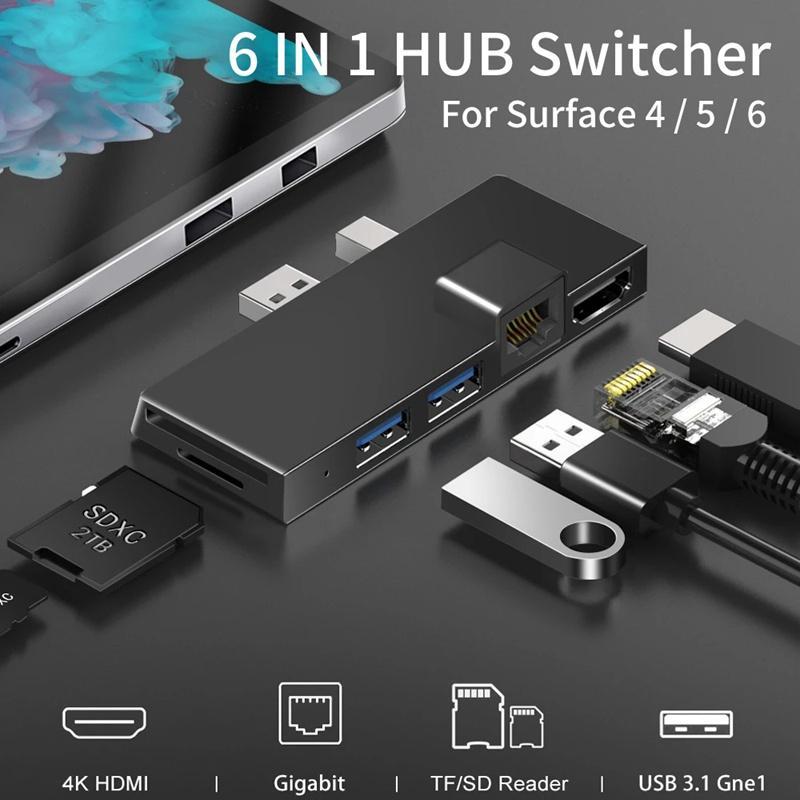 Hub Usb-C Hub Cho Surface Pro 3 / 4 / 5 6