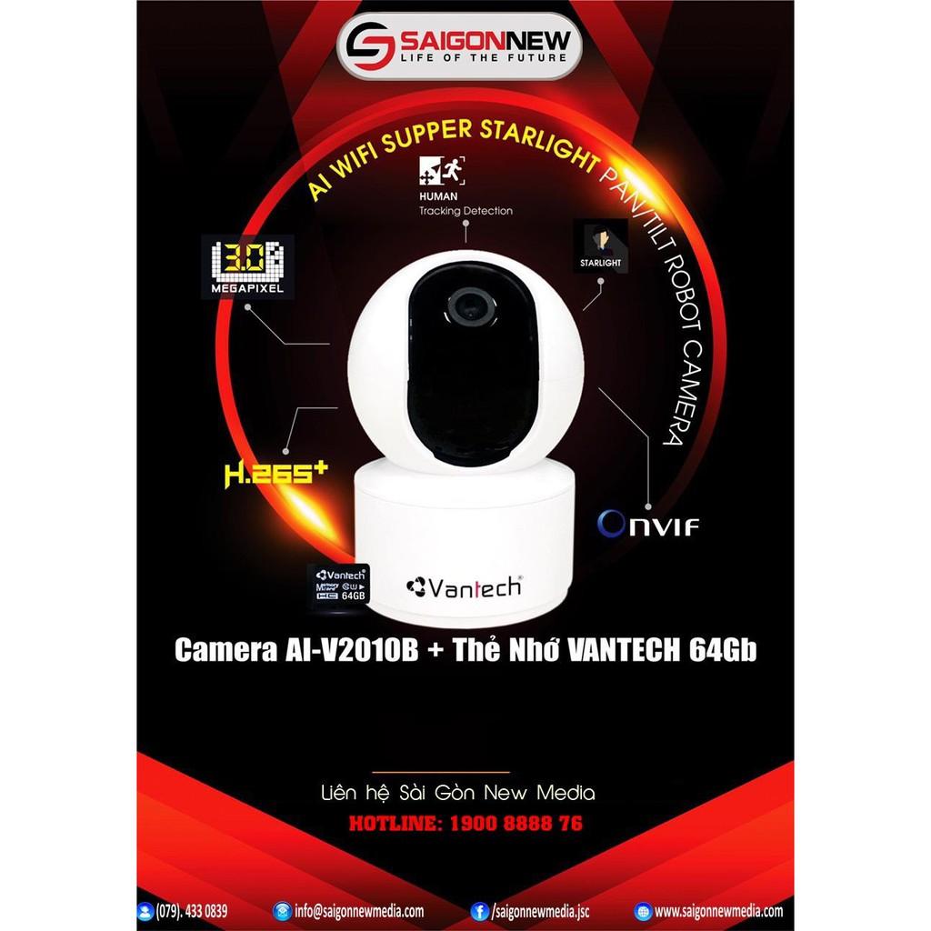Camera AI wifi robot báo động 3.0 Megapixel Vantech V2010B - HÀNG CHÍNH HÃNG