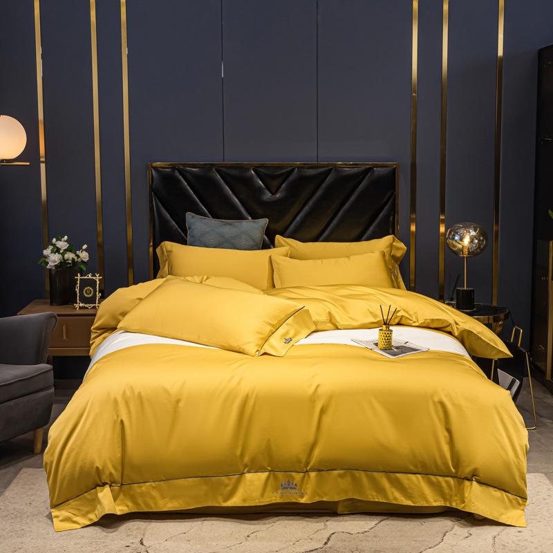 Phong Cách Mới Nhất Phong Cách Nhật Bản Màu Trơn Bộ Bốn Món Bộ Ga Giường Cotton Nguyên Chất Vỏ Chăn Trang Bị Tấm Ký Túc Xá Sinh Viên Bộ Ba Món