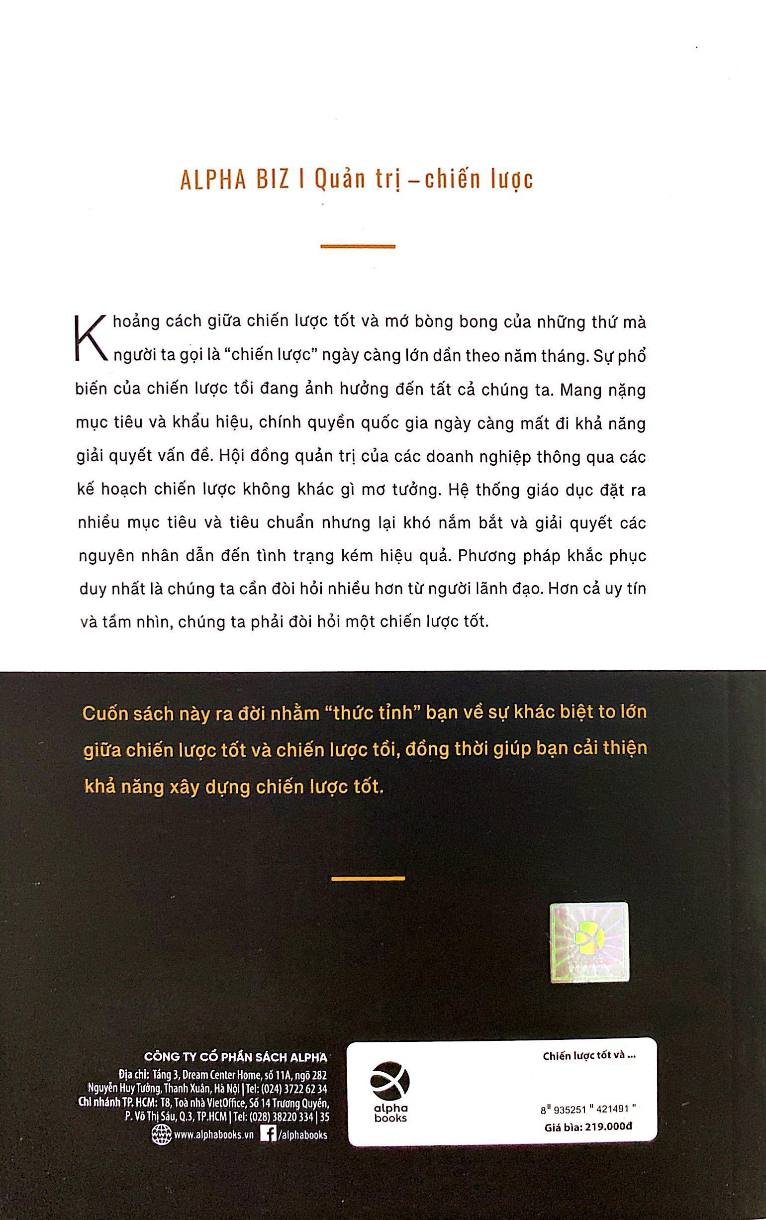 Good Strategy Bad Strategy - Chiến Lược Tốt Và Chiến Lược Tồi - Giã Từ Những Ý Niệm Viển Vông Và Định Nghĩa Lại Về Chiến Lược