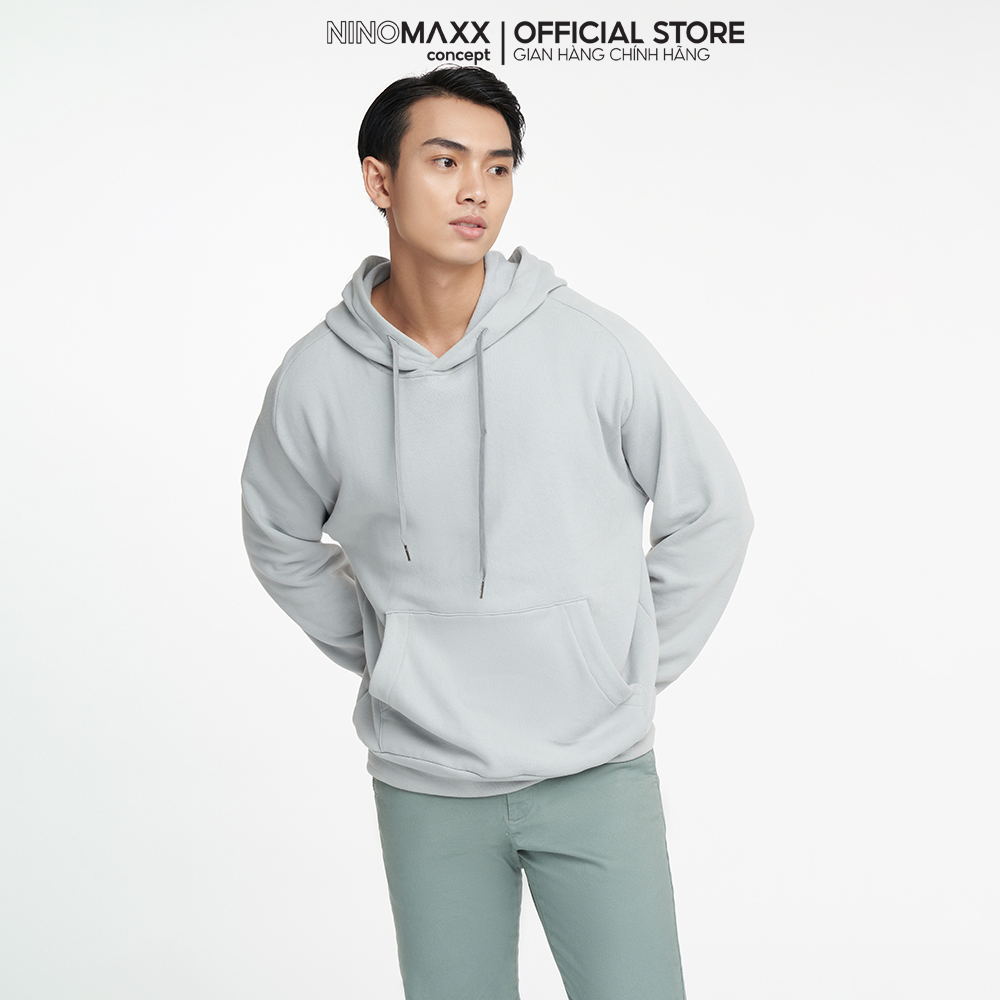 NINOMAXX Áo hoodies Basic Nam chất liệu cotton tay dài 2204005