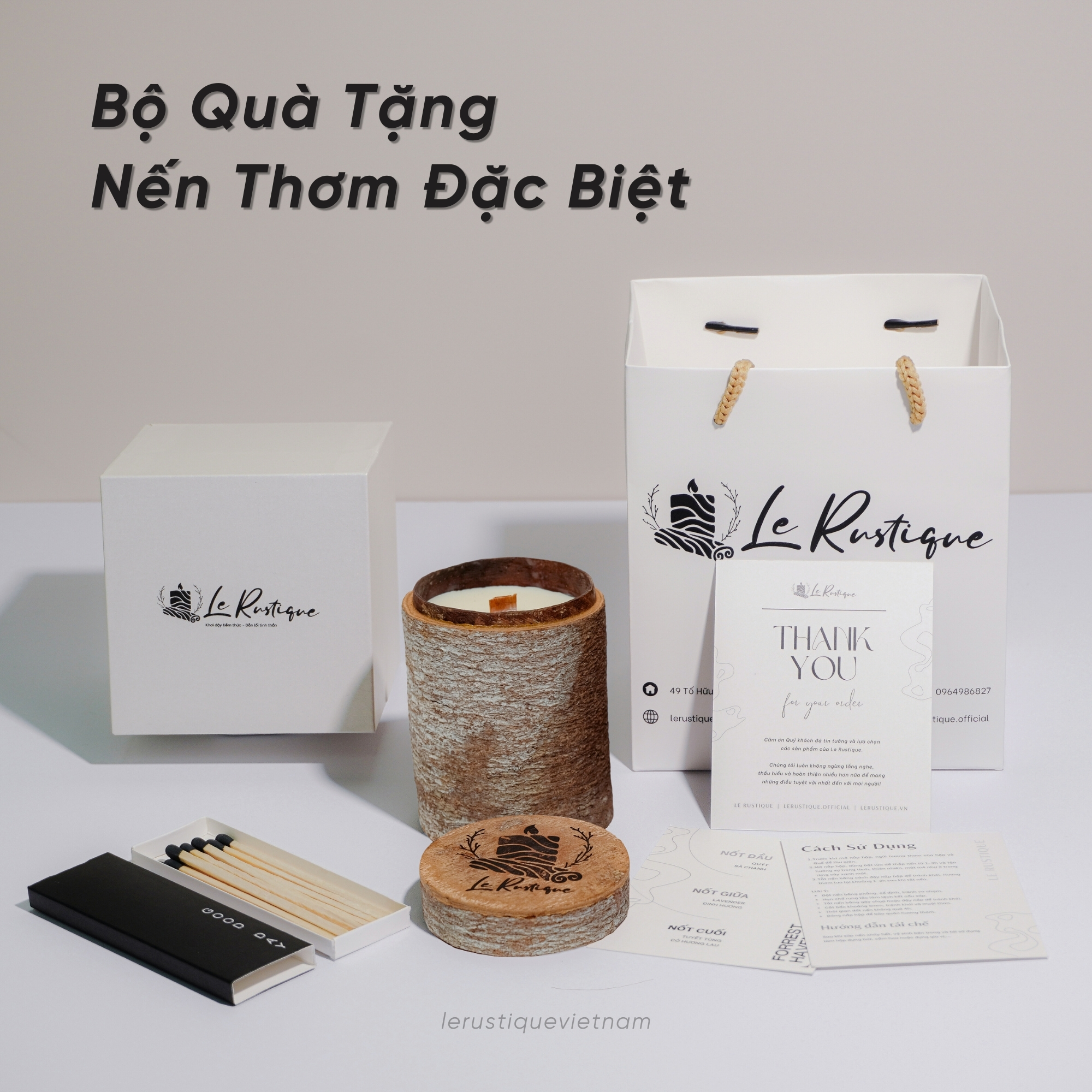 Set Quà Tặng Nến Thơm Trị Liệu Le Rustique Phiên Bản Special - 9 Mùi Hương - Nến Thơm Cao Cấp - An Toàn Sức Khỏe - 200g