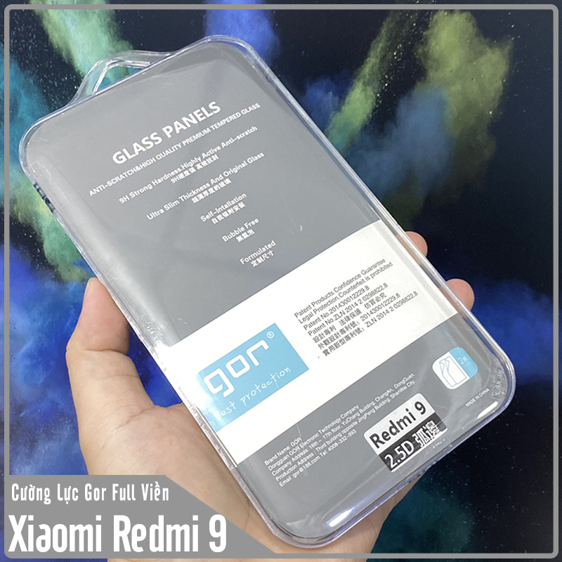 Bộ 2 miếng kính cường lực Gor cho Xiaomi Redmi 9 Full Box - Hàng Nhập Khẩu
