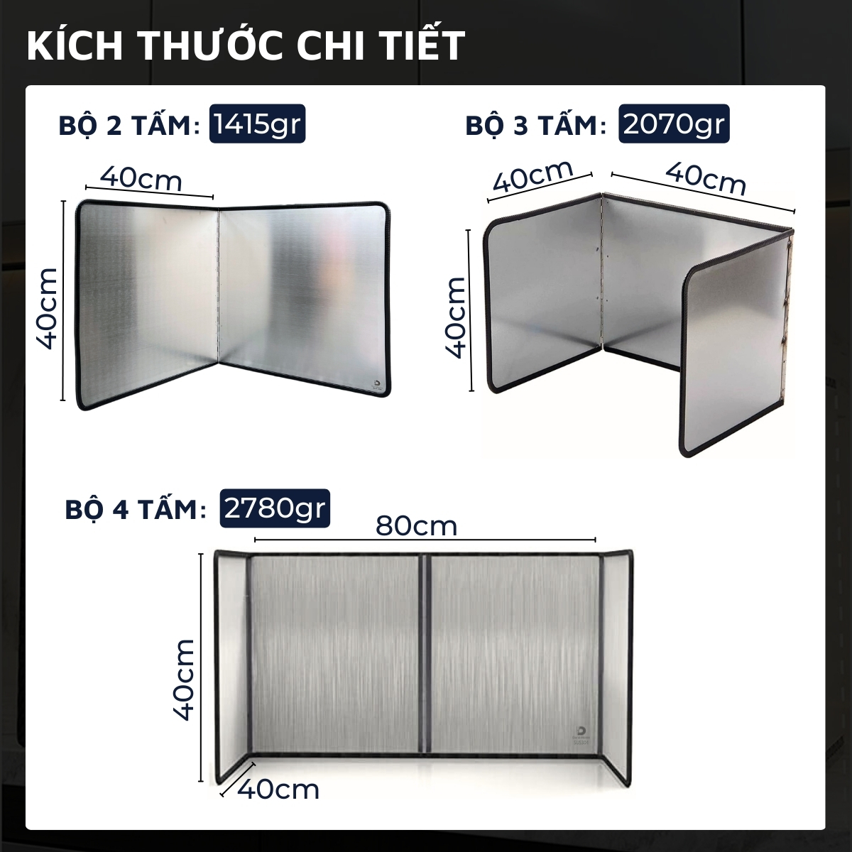 Tấm chắn dầu mỡ, nước bắn trong nhà bếp Dandihome inox 304 cao cấp
