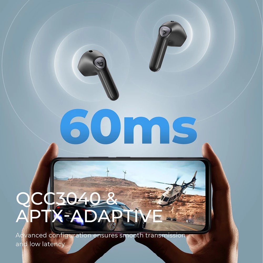 Tai Nghe Bluetooth Soundpeats TrueAir3  Game Mode QCC3040 Aptx Adaptive Đèn báo Cảm biến tai đeo - Hàng Chính Hãng