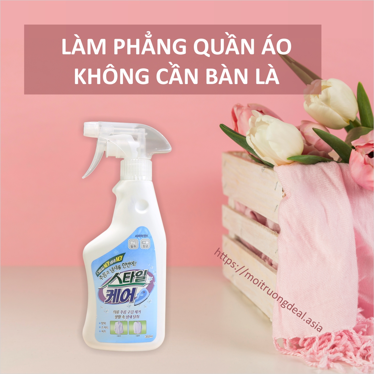Xịt Xóa Vết Nhăn và Khử Mùi Áo Quần Detergent Revolution - Chai 300ml