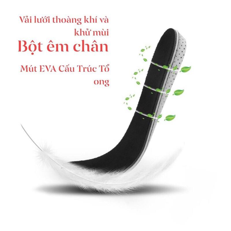 LÓT GIẦY TĂNG CHIỀU CAO MẶT LƯỚI THOÁNG KHÍ HÀNG CAO CẤP