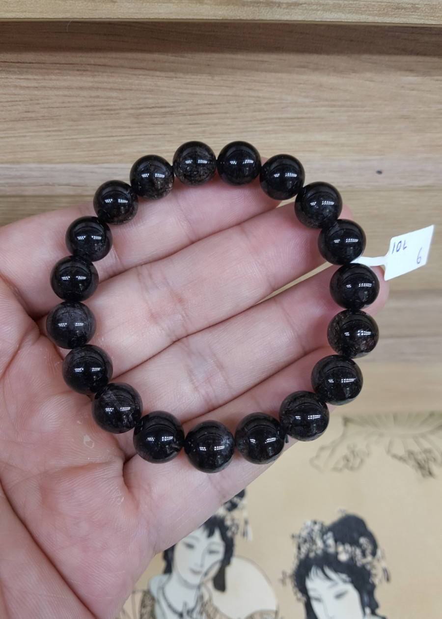 Vòng Tay Đá Thạch Anh Tóc Đen - 10mm - BATDV006