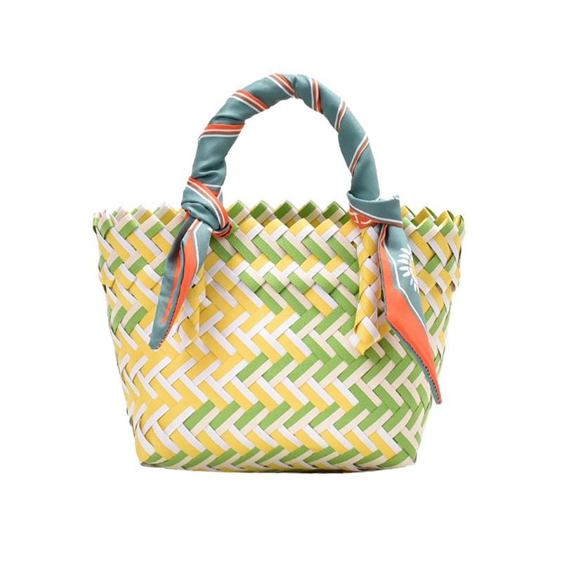 Woven Vegetable Basket Women's Bag New Summer Internet Celebrity Fashion and All-Match Handbag Western Style Beach Bag