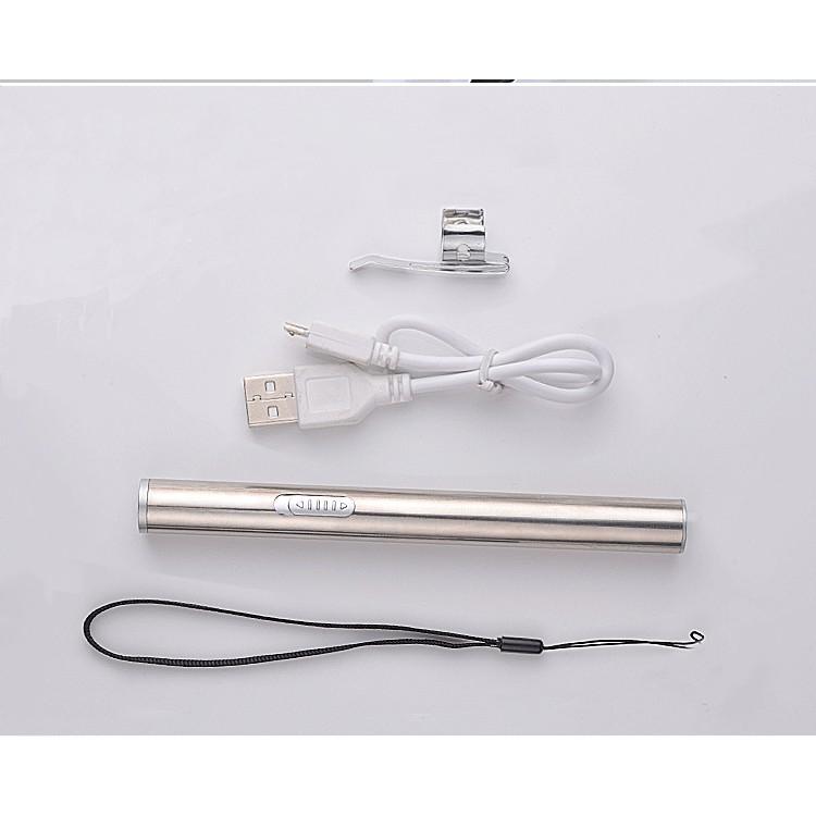 Đèn Pin Led Mini Xml Chống Thấm Nước Sạc Usb Có Kẹp Kim Loại Chất Lượng Cao