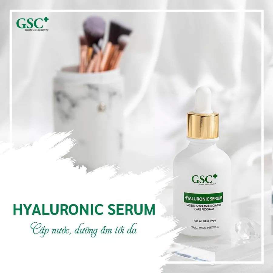 Tinh chất dưỡng ẩm GSC+ Hyaluronic Serum 50ml - tinh chất Hàn Quốc siêu cấp nước, dưỡng ẩm cho làn da, Giúp cho da của bạn luôn mịn màng, rạng ngời và căng bóng