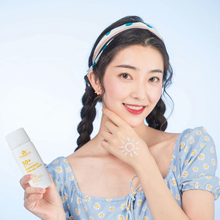 Kem Chống Nắng TABAHA Sunscreen 60ml SPF50+ PA+++ Ngăn Tia UV Cấp Ẩm Nâng Tone Da