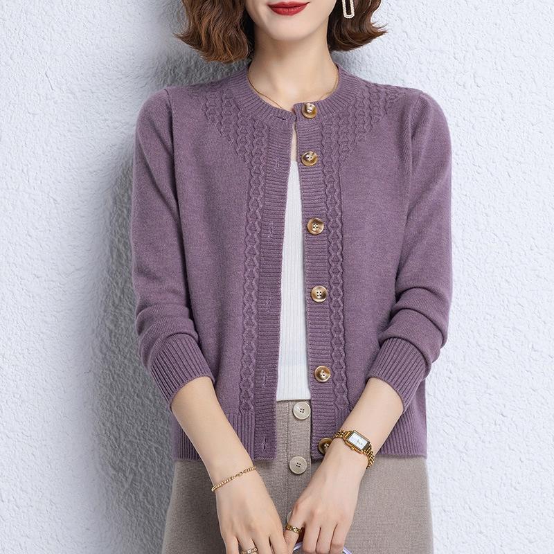 Áo khoác len cardigan nữ chất len dệt kim mềm mịn co giãn trẻ trung mùa thu đông mã VAA0464