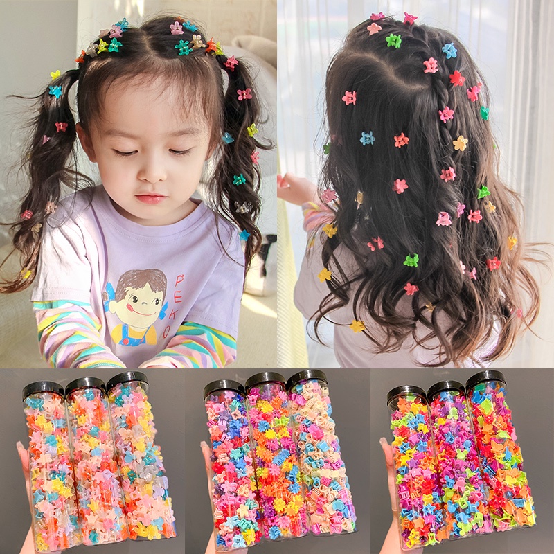 Set 100 Kẹp Tóc Mini Nhiều Màu Dễ Thương Cho Bé Gái kẹp tóc cho bé kẹp tóc cho bé gái kẹp càng cua mini