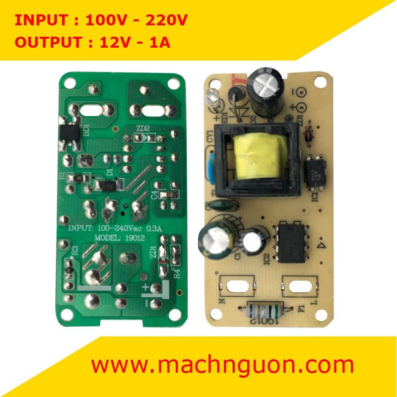 Mạch nguồn 12V - Mạch sạc Pin 12V - Mạch sạc Bình 12V cho loa kéo nguồn ra 12VDC - 1A