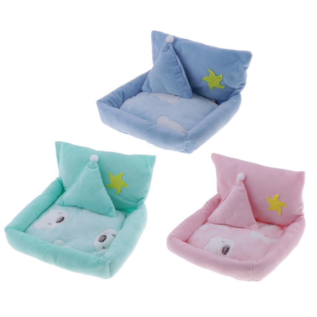Small Pet Hamster Gerbil Sleeping Bed Soft Nest Mattress Winter Warm Pink
