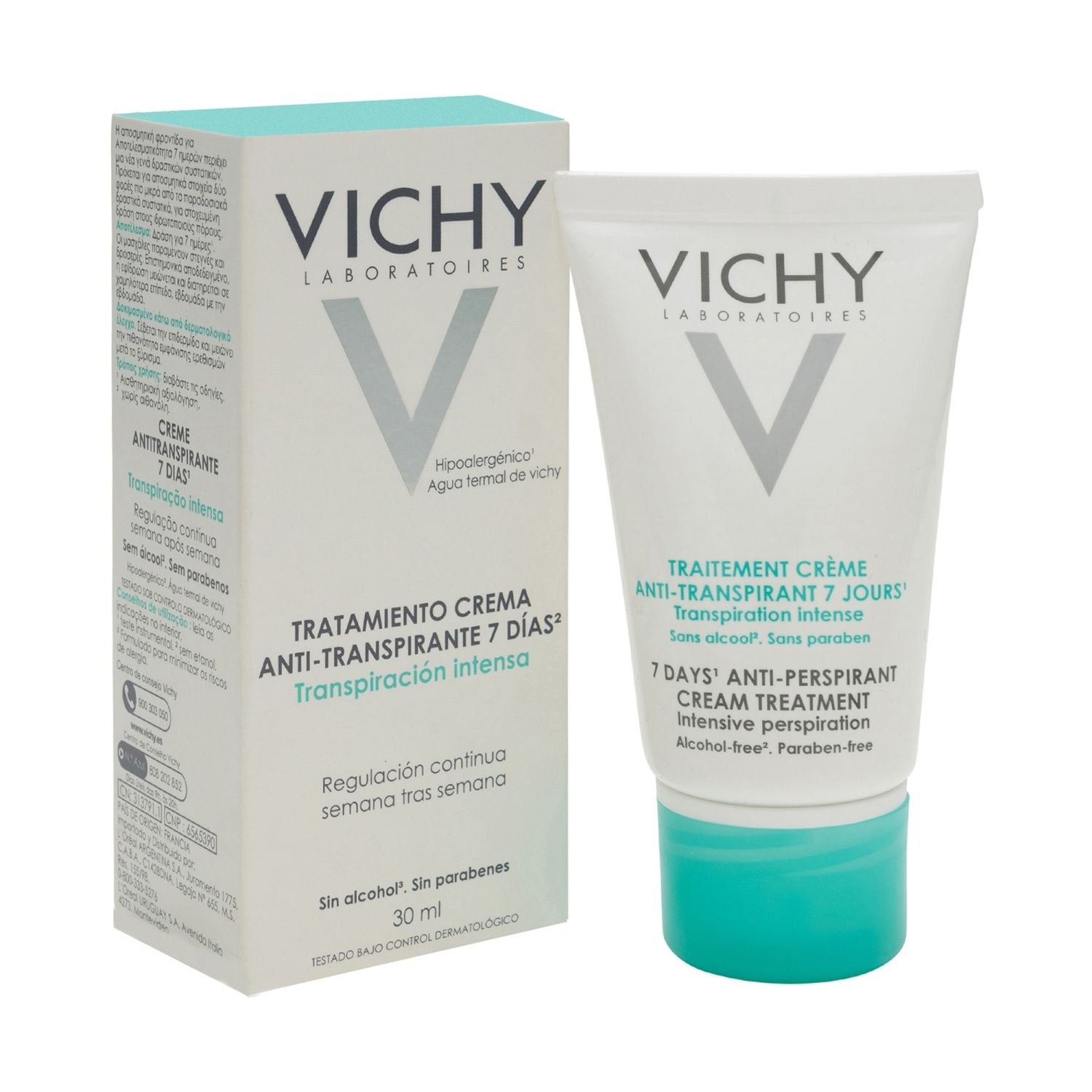 Kem khử mùi khô thoáng Vichy Anti-Perspirant Cream 7 Days 30ml (tặng móc khoá)