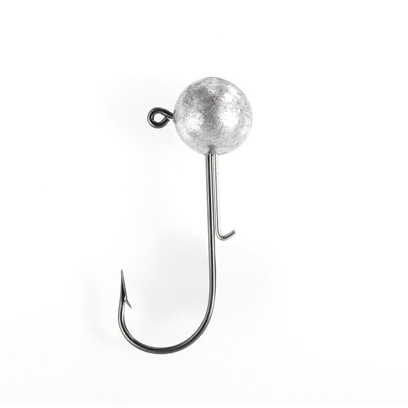 10pcs/lot Lead Head Jigs Hook 2G-7G All Size Round Ball Jig Head Hook Weedless Lead Long Shank Jig Head for Soft Worm Fishing