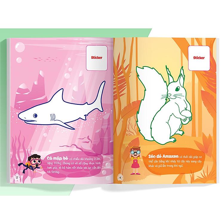 Sách Con tô màu - Thám Hiểm Thế Giới Khủng Long (24 Stickers)