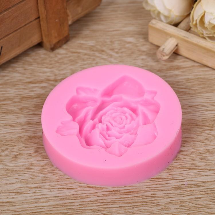 Khuôn silicon 3D hoa hồng có lá