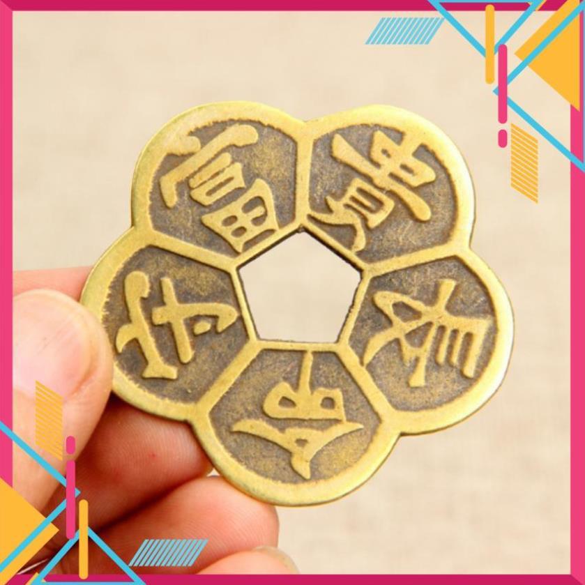 ️Evoucher Đồng tiền hoa mai 5 cánh- đồng xu hoa mai kim tiền 5 cánh 206570