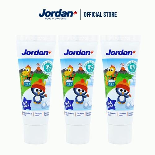 [Combo 3] Kem đánh răng cho trẻ em 0-5 tuổi vị dâu Jordan Step 1 - 75g