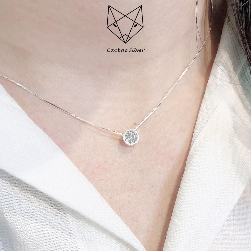 Dây Chuyền Bạc Nữ S99 CaoBac Silver Ổ Đá Miết Phong Cách Cổ Điển Cho Bạn Nữ Nhẹ Nhàng