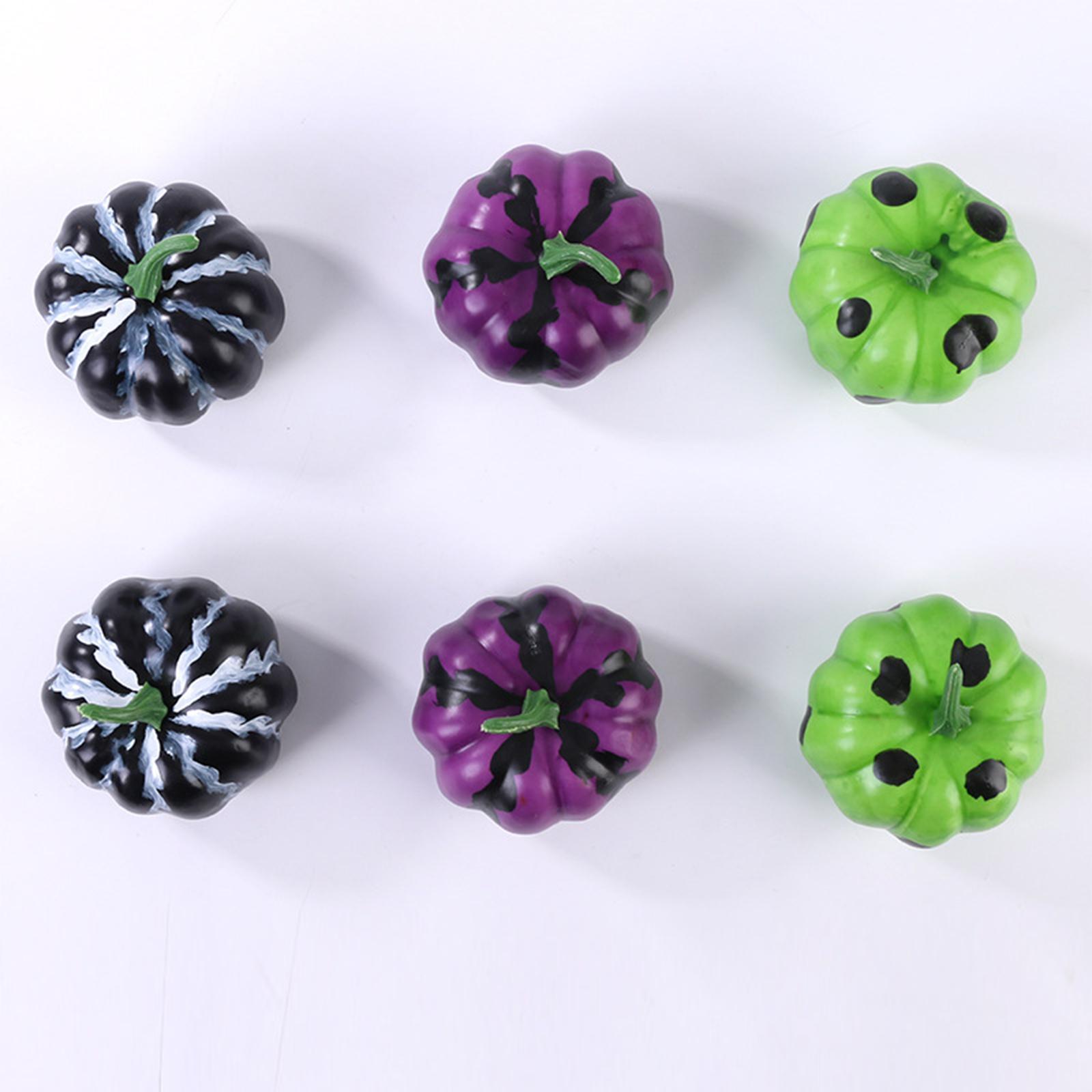 6x Mini Simulation Pumpkins Model Foam Pumpkin Model for Home Table Kitchen