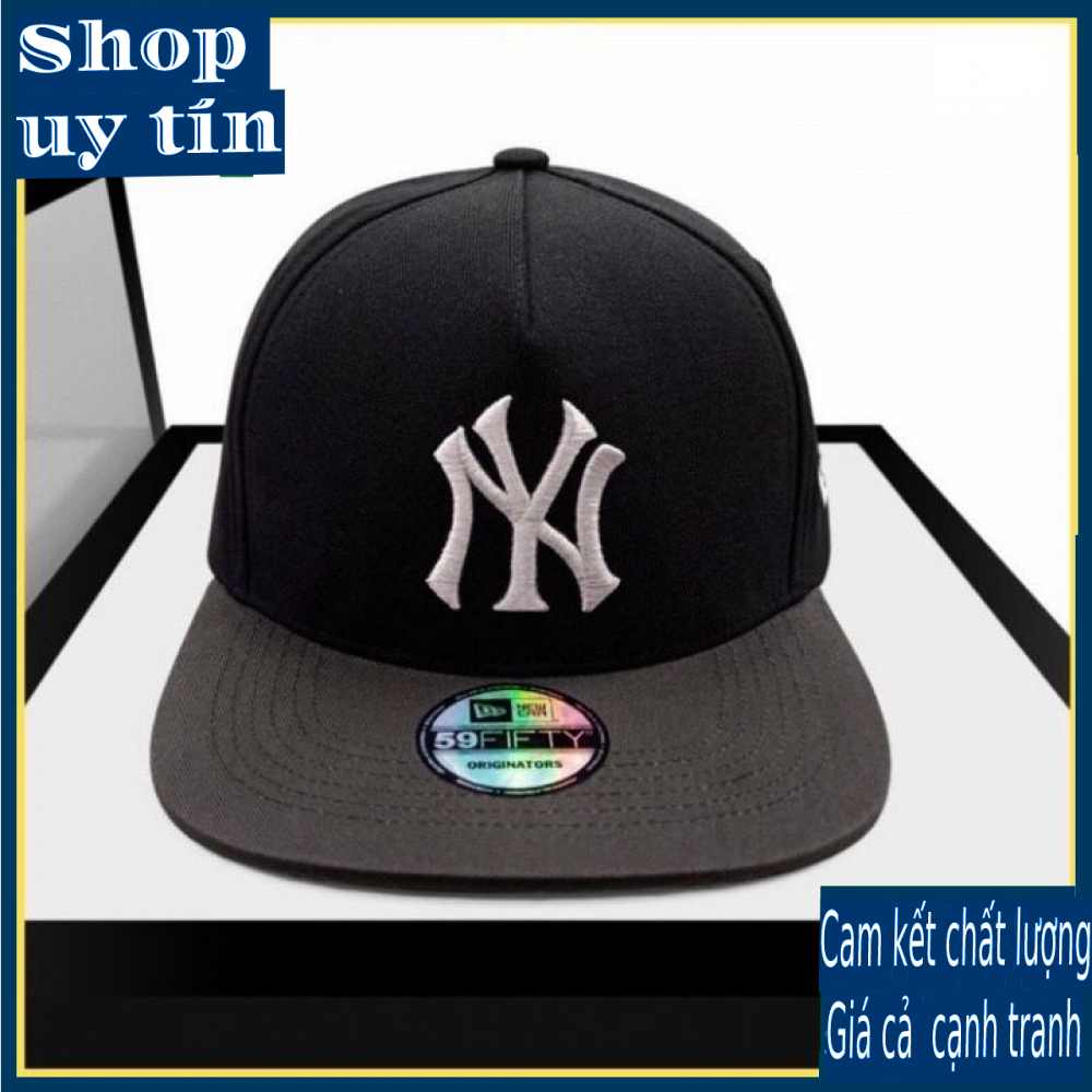 Freeship - MŨ NÓN KẾT LƯỠI TRAI SNAPBACK NY BÍT ĐUÔI THỜI TRANG NAM NỮ CAO CẤP - màu đen chữ đỏ