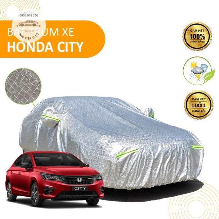 Bạt che phủ xe ô tô 5 chỗ HONDA CITY chống nắng mưa - bạt phủ ô tô 3 lớp chống nóng không thấm nước . .