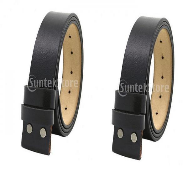 2 X Leather Belt Belt Strap 1.5'' Wide Belt No Buckle Black